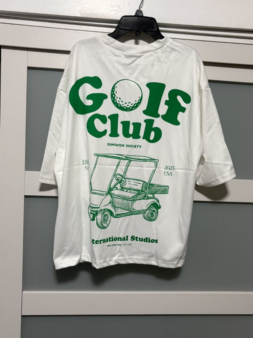 SUMWON Men's Boxy Fit T-Shirt With Golf Club Back Graphics And Branding Summer S